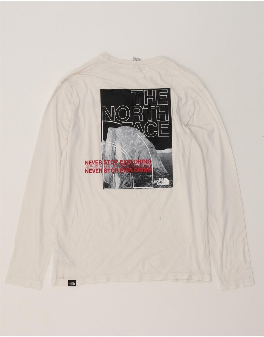 THE NORTH FACE Top grafico da uomo a maniche lunghe in cotone bianco medio