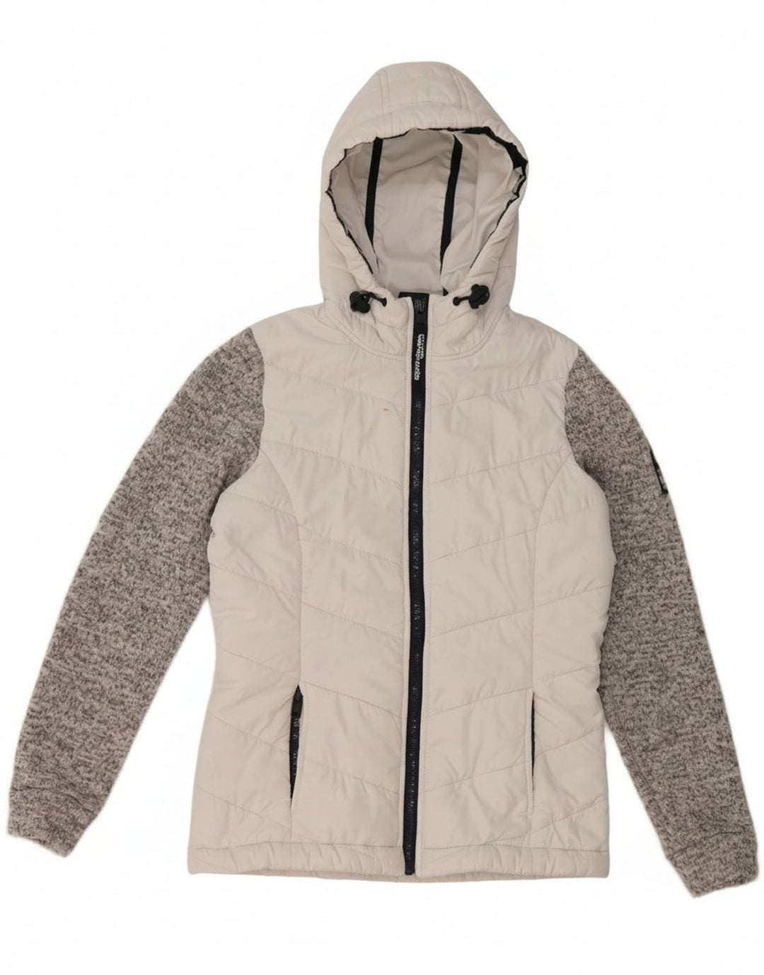 Giacca imbottita con cappuccio da donna Superdry UK 8 Small White Colourblock