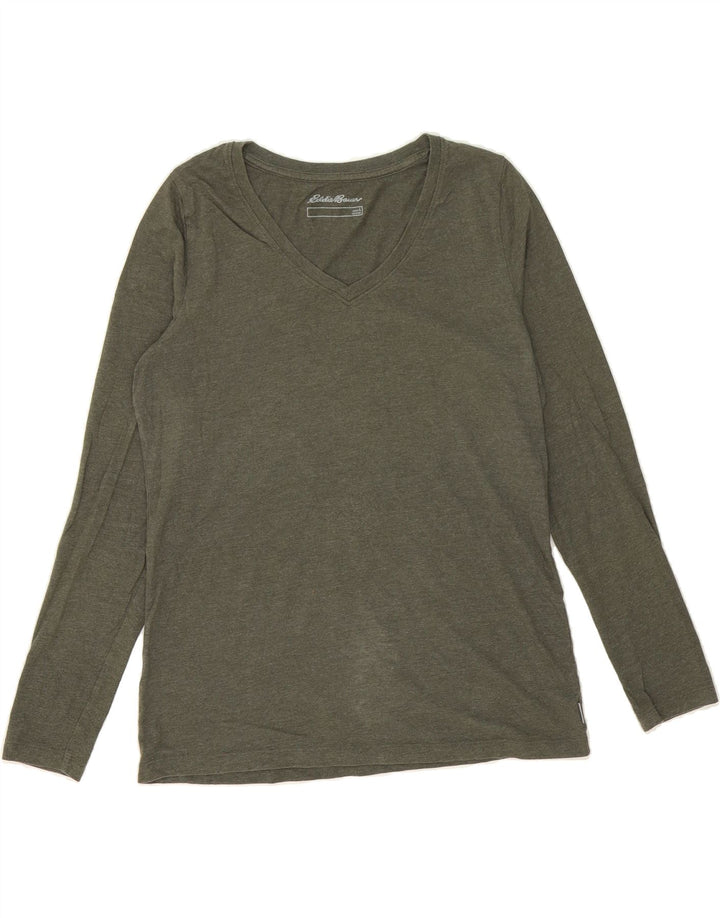 EDDIE BAUER Womens Top Long Sleeve UK 16 Large Khaki Vintage Eddie Bauer and Second-Hand Eddie Bauer from Messina Hembry 