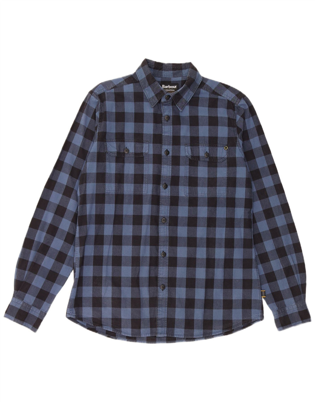 Camicia da uomo Barbour in cotone a quadretti blu medio