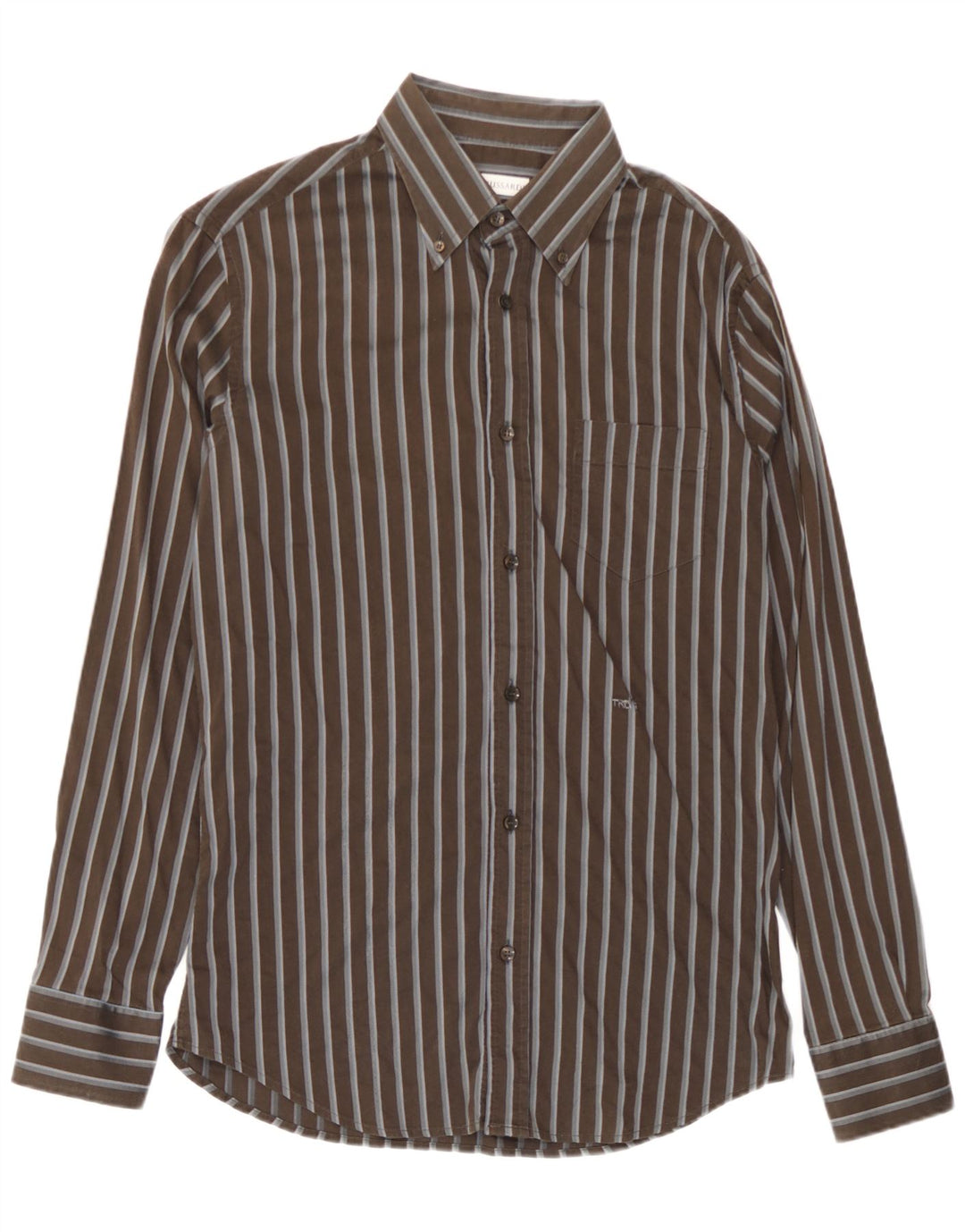 Camicia Trussardi Uomo Cotone Riga Grande Marrone