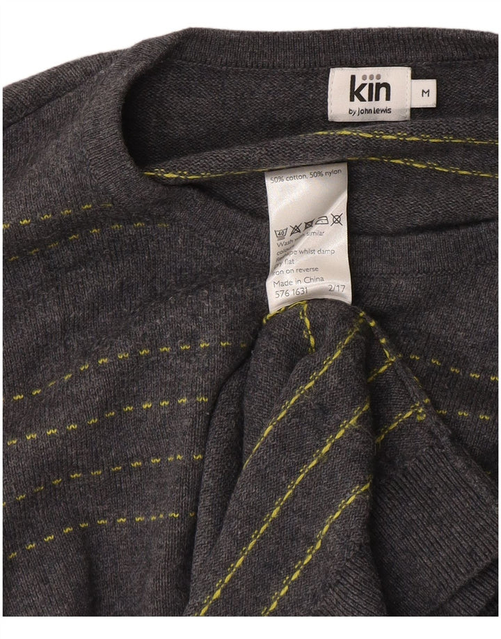 Maglione maglione girocollo da uomo John Lewis in cotone a righe blu medio
