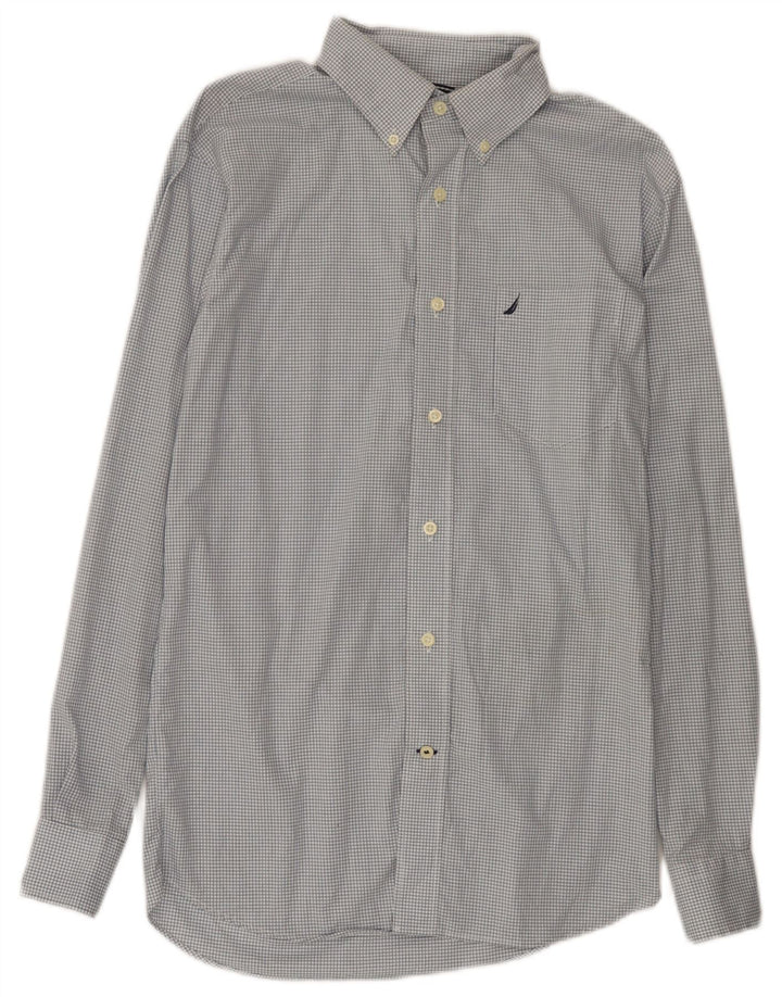 Camicia da uomo Nautica in cotone a quadretti blu medio