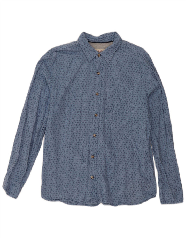 Camicia da uomo con motivo astratto Fat Face in cotone blu medio