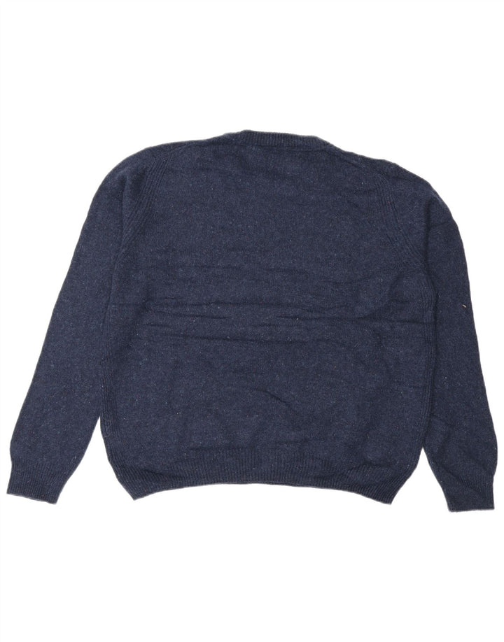 Maglione maglione girocollo da donna Marks & Spencer UK 12 Lana blu navy medio
