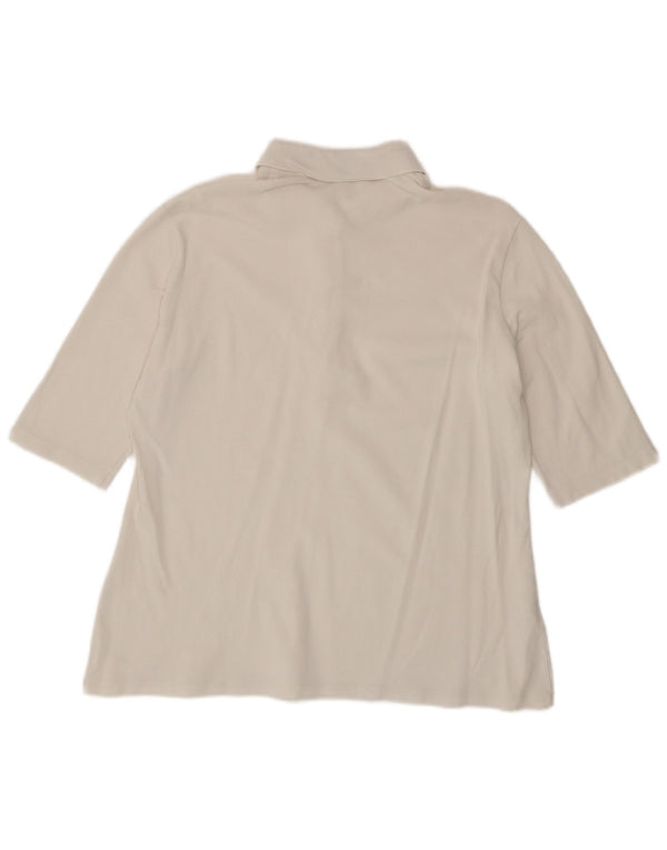 Polo da donna con maniche a 3/4 Lacoste taglia 48 XL in cotone bianco