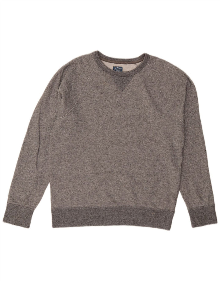 Felpa da uomo J. Crew Maglione piccolo cotone chiazzato grigio