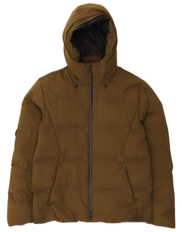 Patagonia Mens Hooded Padded Jacket UK 36 Small Khaki Polyester