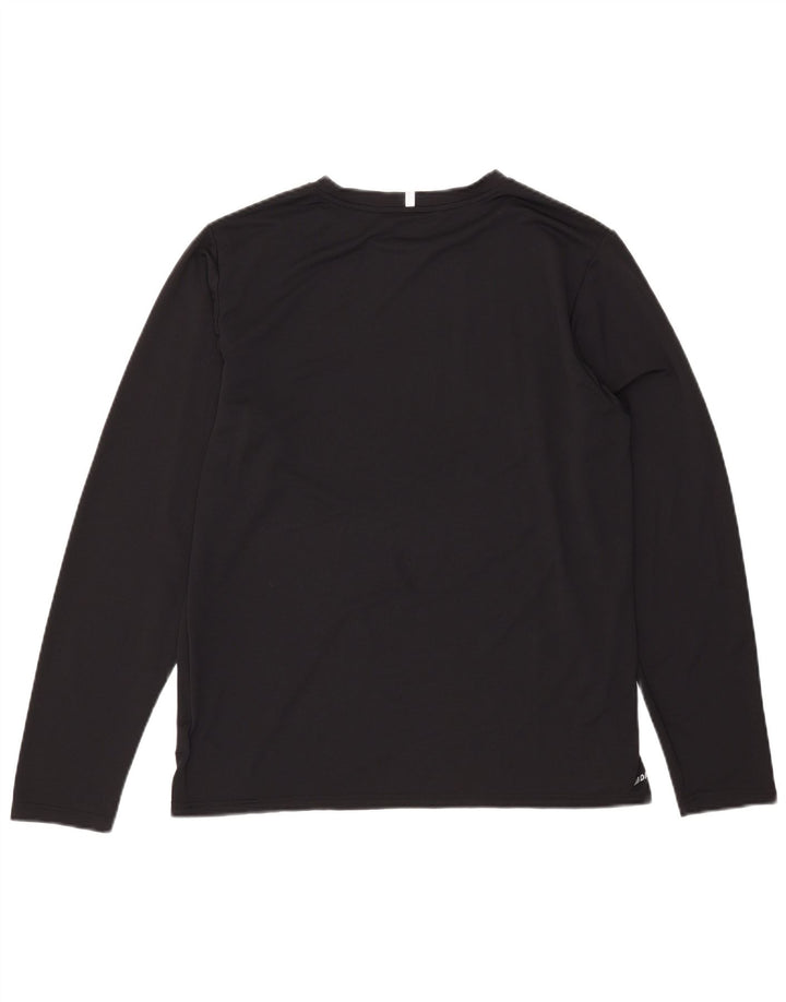 New Balance Maglia da uomo a maniche lunghe grande nera in poliestere