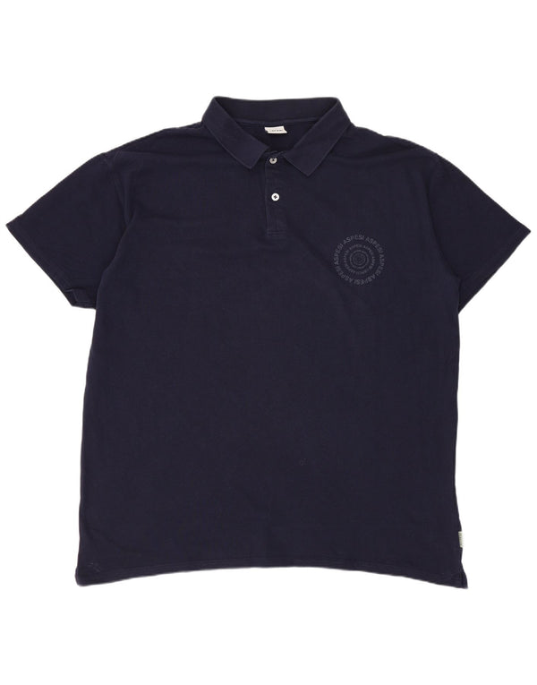 Polo da uomo ASPESI 2XL in cotone blu navy