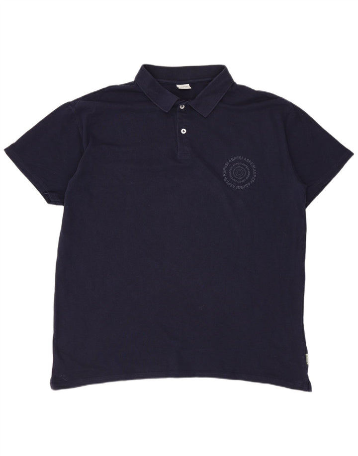 Polo da uomo ASPESI 2XL in cotone blu navy