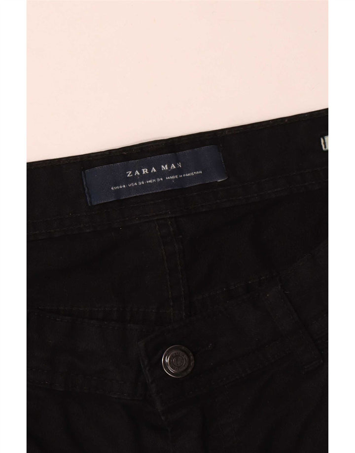 Jeans slim da uomo Zara EU 44 Large W34 L31 Nero