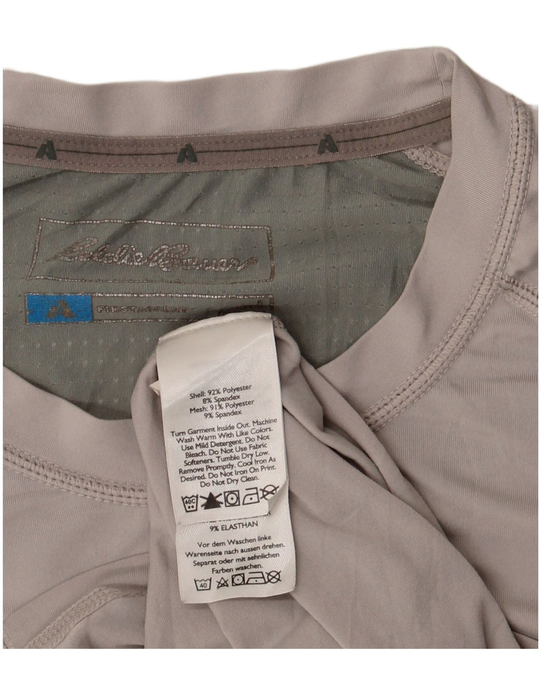 T-shirt da uomo Eddie Bauer Top grande in poliestere color block grigio