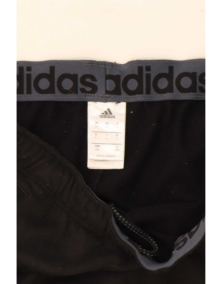 Pantaloni da tuta da uomo Adidas Large neri in poliestere