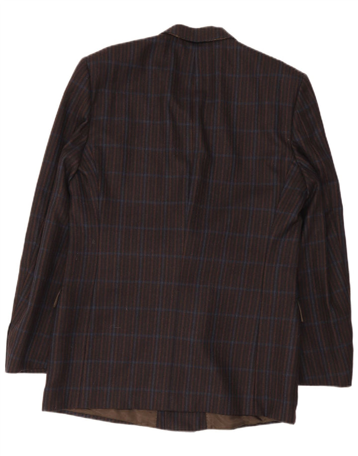 Giacca blazer doppiopetto da uomo Elle IT 50 grande quadretto blu navy