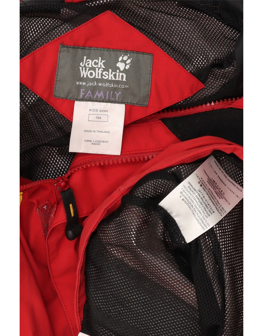 JACK WOLFSKIN Giacca antipioggia con cappuccio grafica per ragazzi 13-14 anni Rosso Poliammide