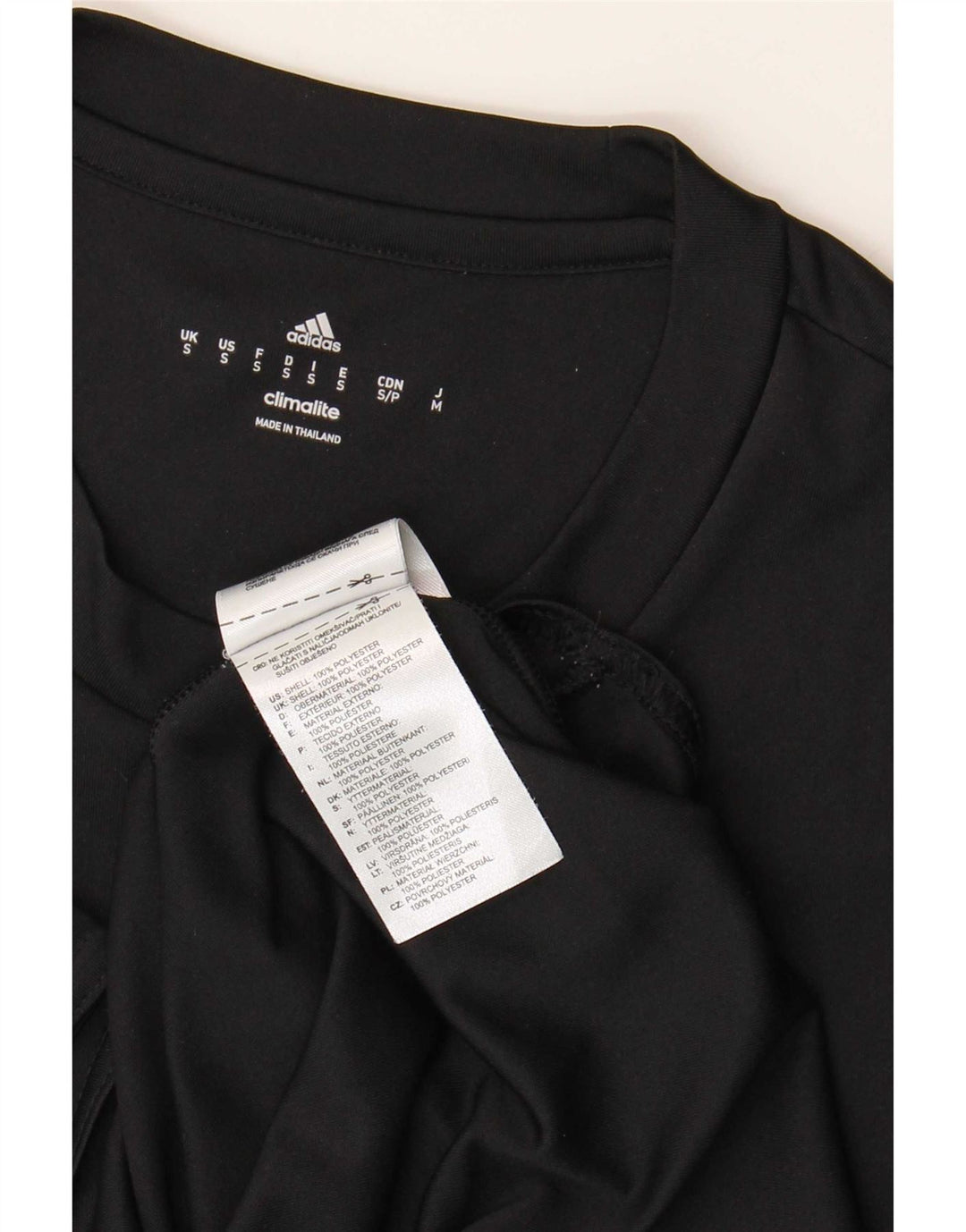 T-shirt Adidas Climalite da uomo piccola piccola in poliestere nero