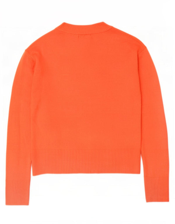Maglione da donna con scollo a V Marks & Spencer UK 12 Acrilico arancione medio