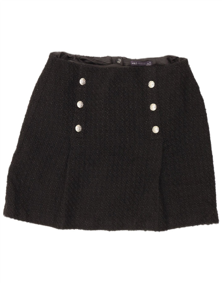 Minigonna da donna Marks & Spencer UK 14 media W32 acrilico nero