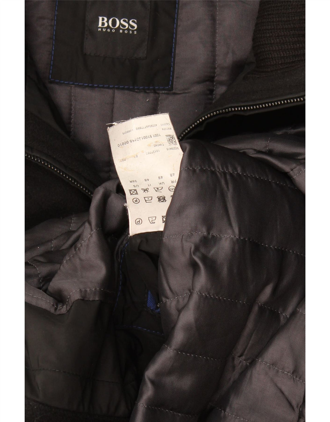 Cappotto da uomo Hugo Boss EU 48 lana nera media