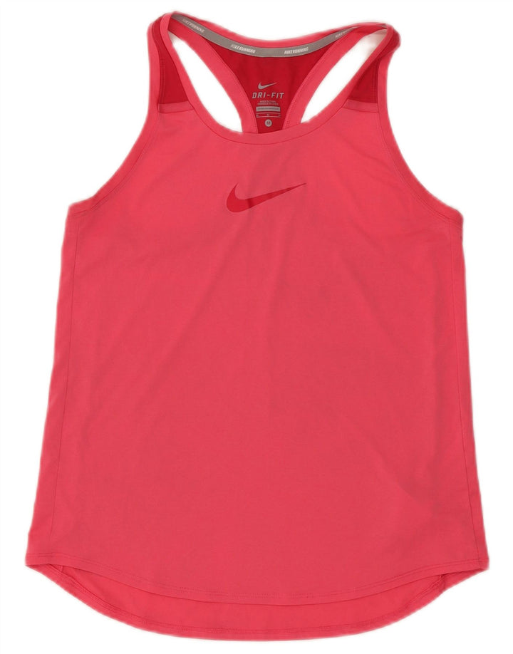 Canotta grafica Nike Dri Fit da donna UK 12 poliestere rosa medio