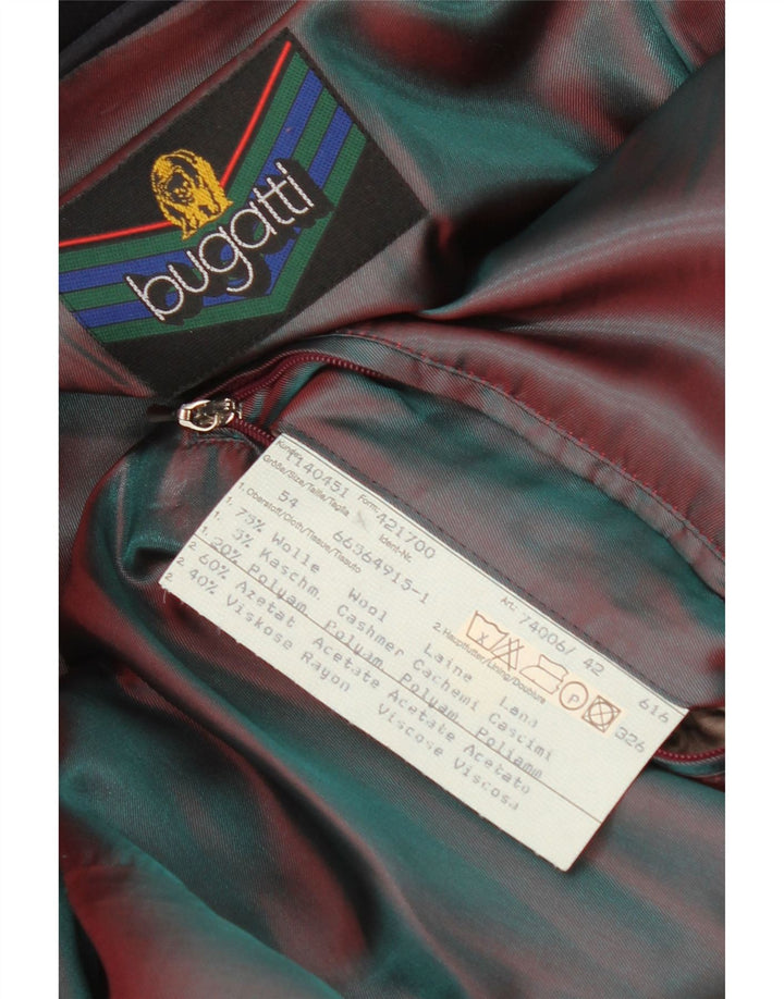 Cappotto doppiopetto da uomo Bugatti EU 54 2XL Lana blu navy