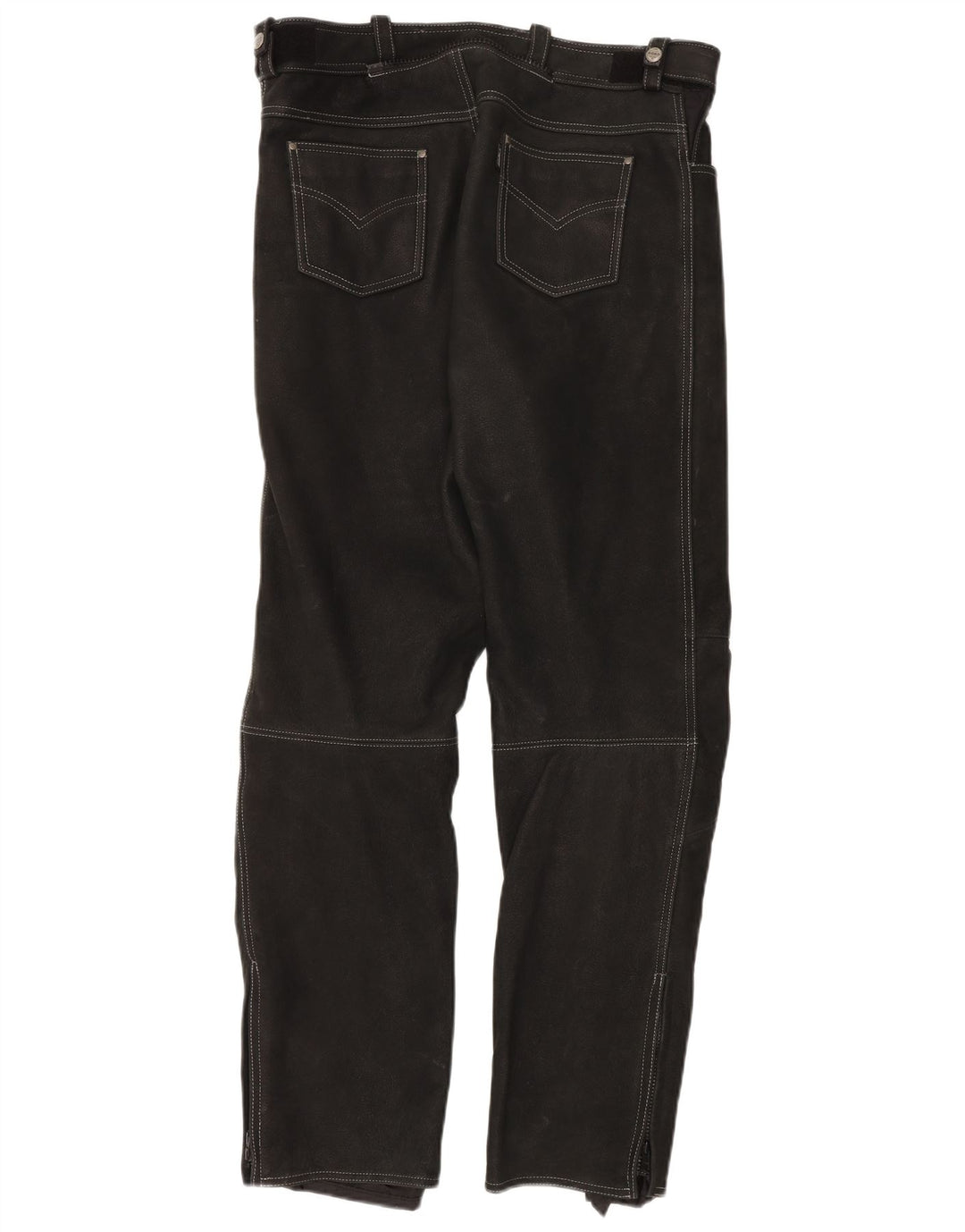 Pantaloni Moto Racer in pelle da uomo POLO IT 54 XL W38 L33 Nero