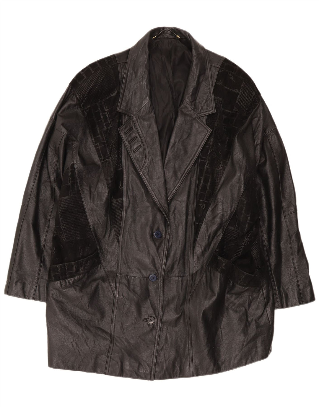 Canda Mens Oversized Leather Coat UK 18 XL Black