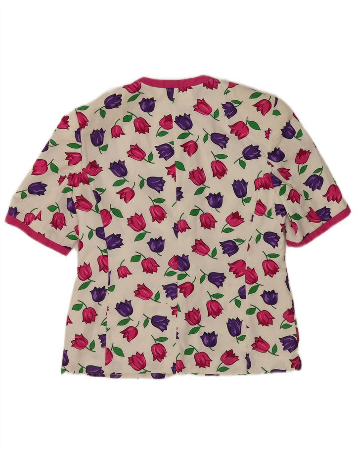 Camicetta a maniche corte da donna Alexander EU 38 cotone floreale bianco medio