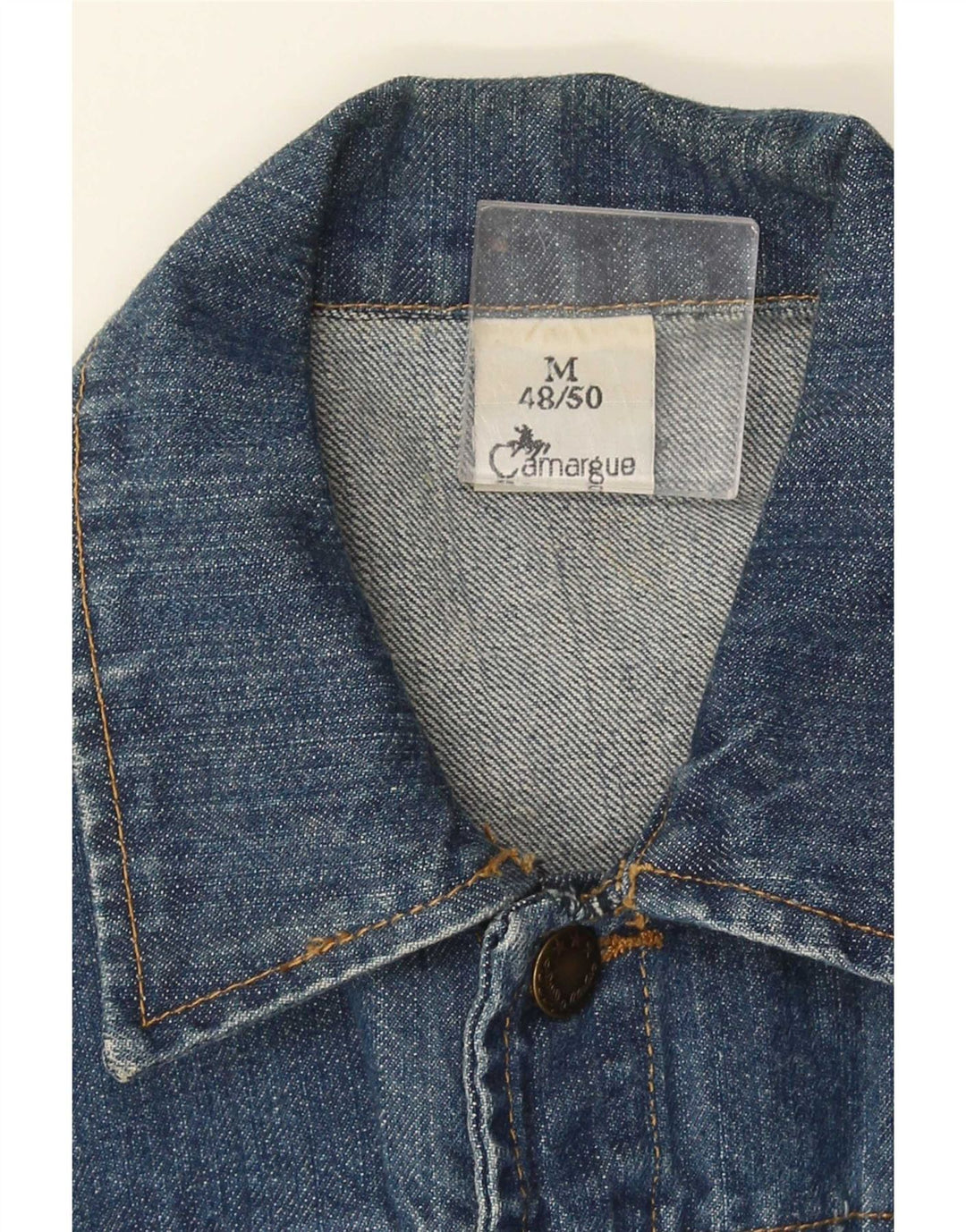 Giacca Jeans Uomo Camargue IT 48/50 Cotone Blu Medio