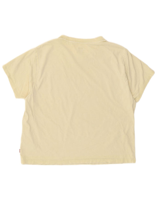 Levi's Womens Crop T-Shirt Top UK 10 Small Yellow Cotton