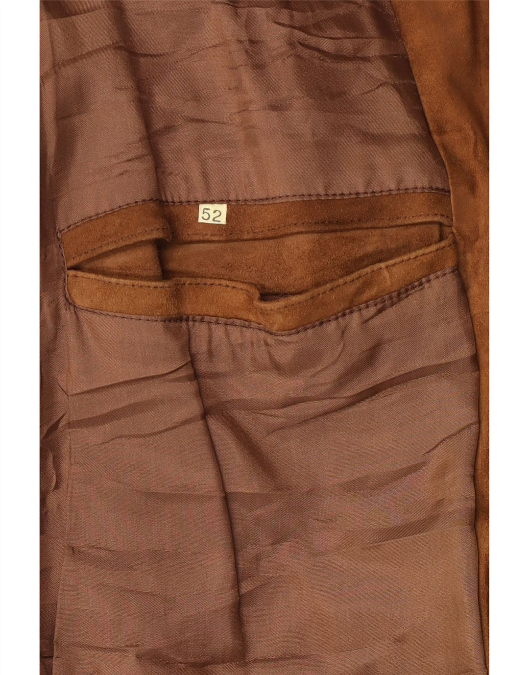 Giubbotto bomber vintage in pelle scamosciata da uomo IT 52 XL Marrone