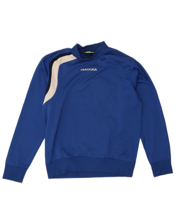 Felpa Diadora Uomo Maglione Small Blu Colourblock Poliestere