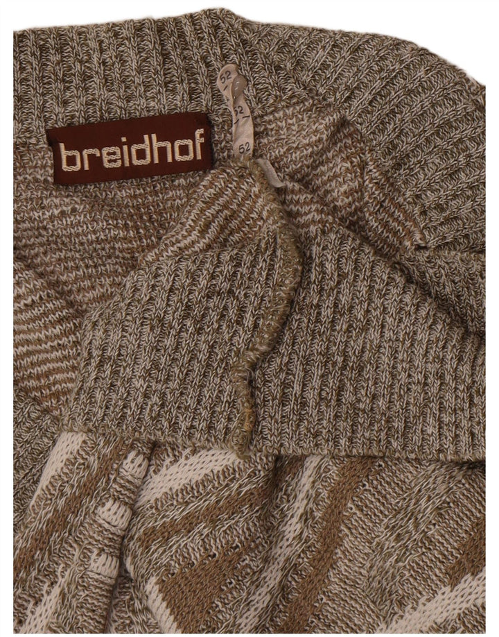 Maglione cardigan da uomo Breidhof IT 52 grande grigio geometrico