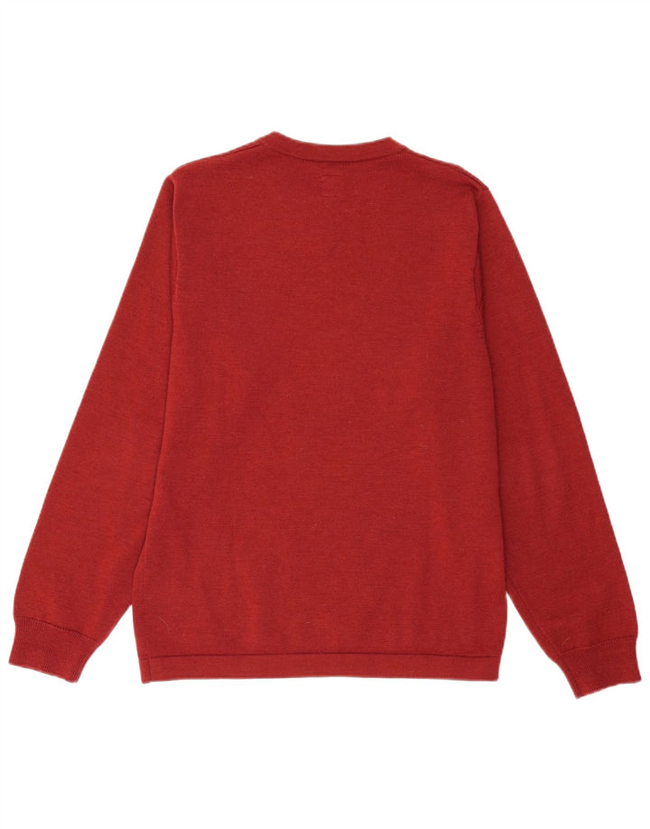 Maglione ADIDAS da uomo con scollo a V piccolo in lana bordeaux