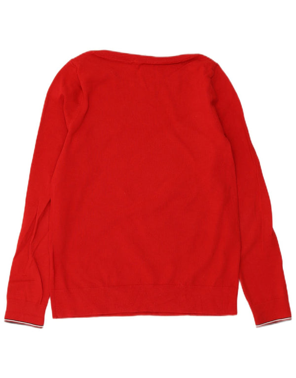 Maglione maglione con scollo a barca da donna Tommy Hilfiger UK 6 XS rosso