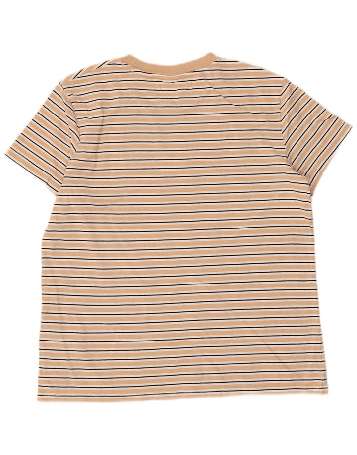 LEVI'S Womens T-Shirt Top UK 10 Small Beige Striped