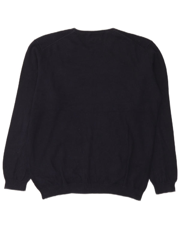Maglione maglione girocollo da uomo Massimo Dutti XL in cotone blu navy