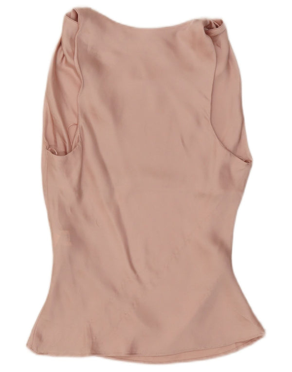Zara Womens Sleeveless Blouse Top UK 6 XS Pink Polyester