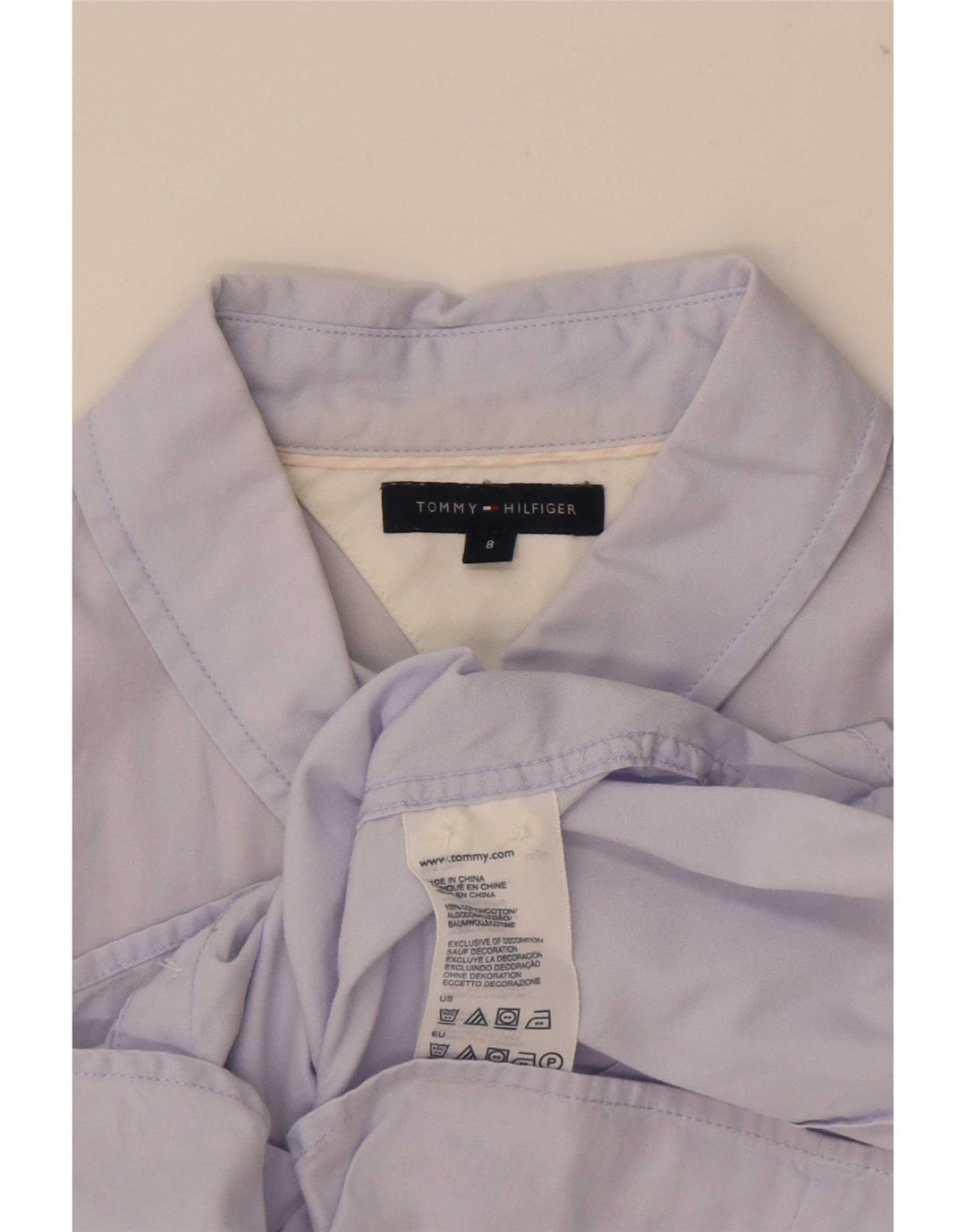 Camicia da donna Tommy Hilfiger US 8 cotone blu medio