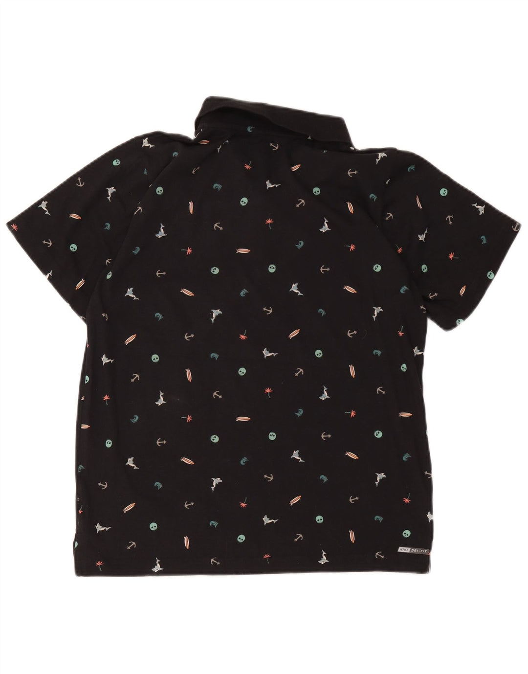 Polo Hurley da ragazzo Dri Fit con motivo astratto 13-14 anni XL Nera