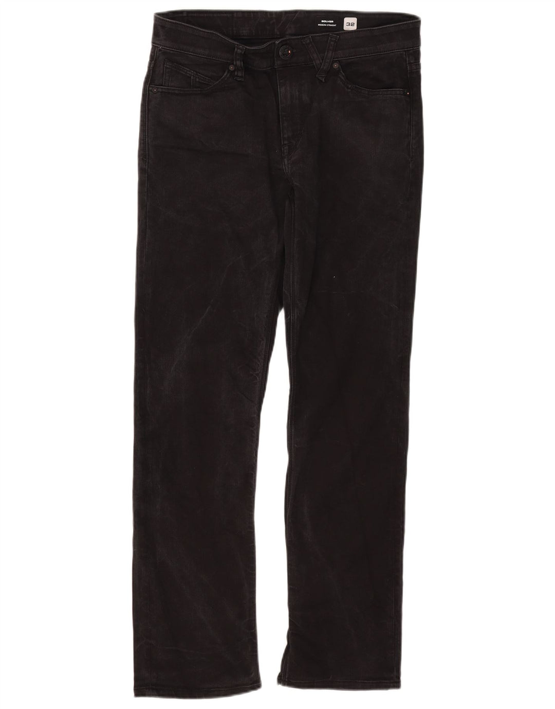 Jeans dritti Solver da uomo Volcom W32 L30 cotone nero