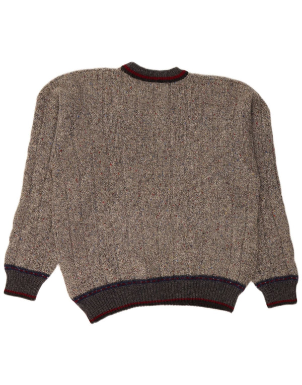 Maglione Kappa da uomo girocollo XL in lana vergine screziata grigia