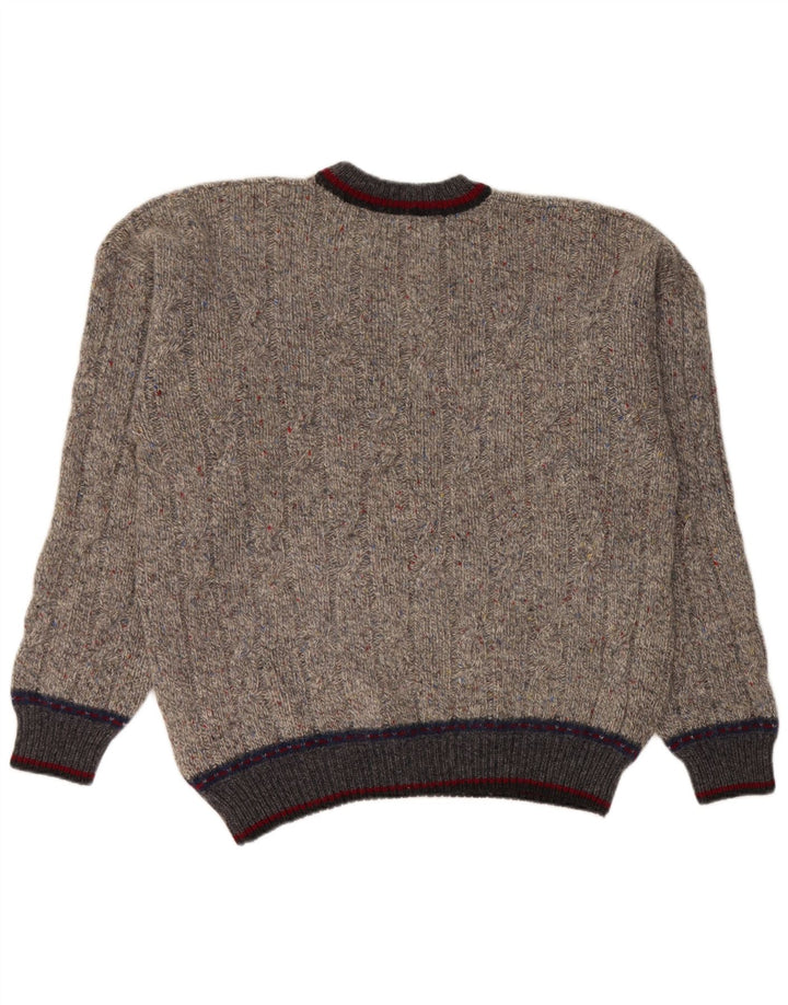 Maglione Kappa da uomo girocollo XL in lana vergine screziata grigia