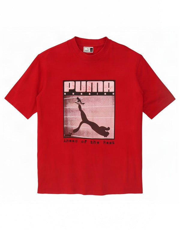 T-shirt grafica da uomo Puma Top Small in cotone rosso