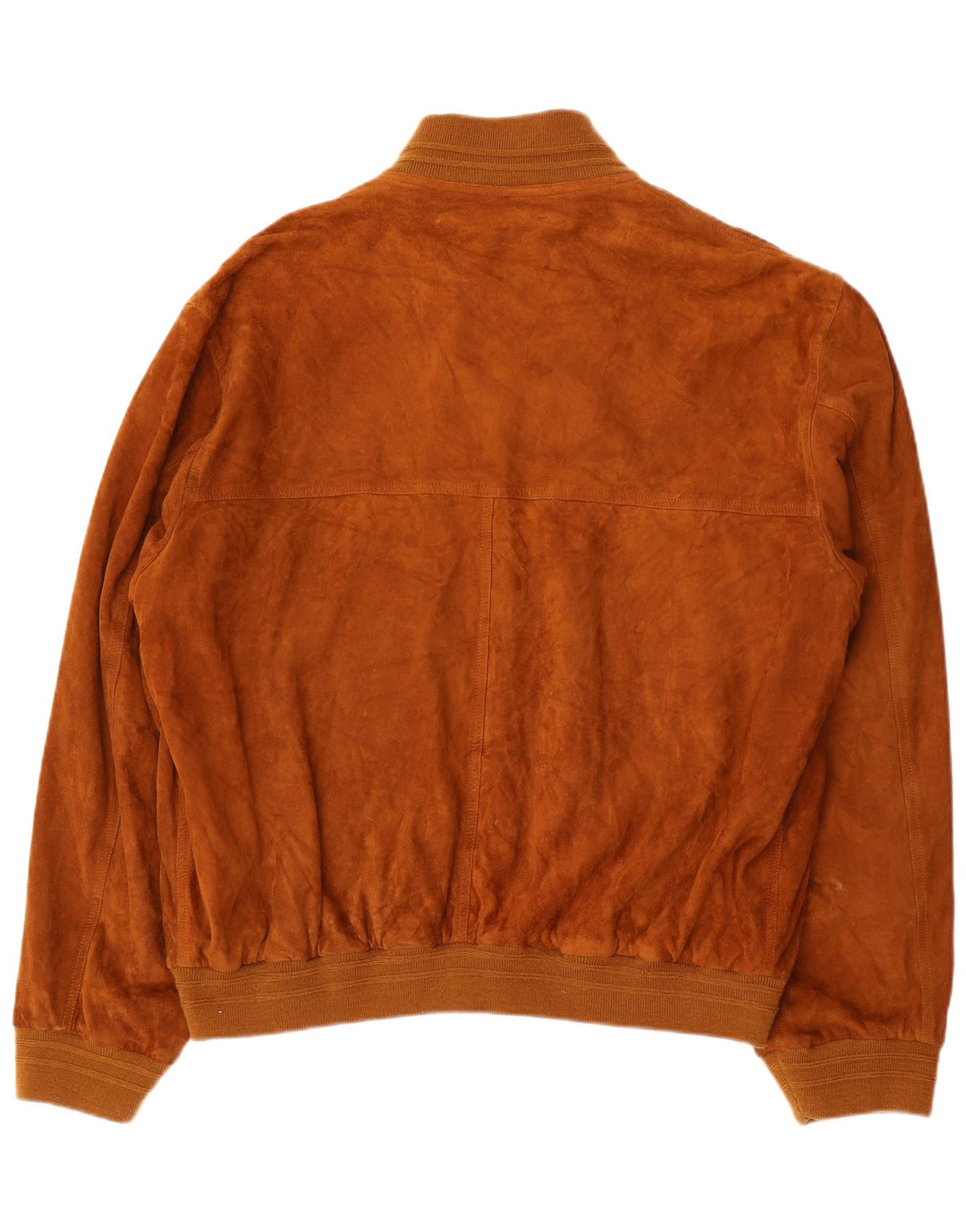 Giubbotto bomber vintage in pelle scamosciata da uomo IT 56 3XL in pelle marrone