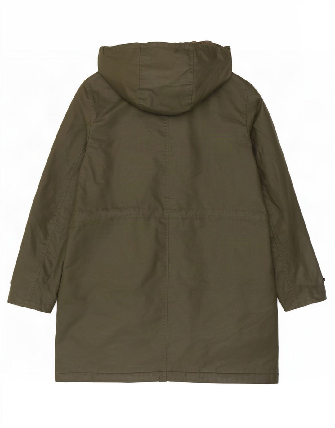 Giacca da donna in cotone cerato con cappuccio Marks & Spencer UK 12 medio cachi