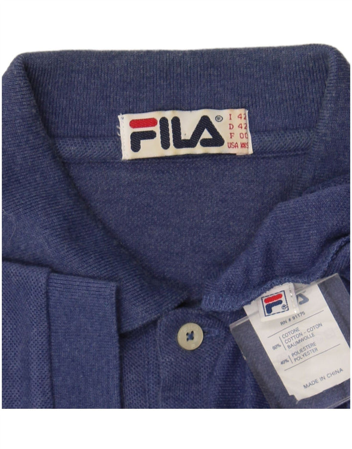 FILA Mens Polo Shirt IT 42 2XS Blue Cotton