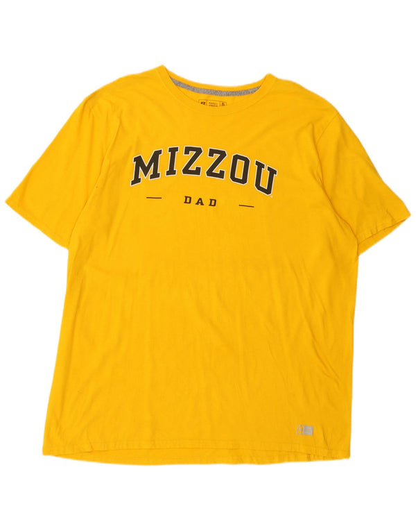 T-shirt grafica da uomo Mizzou Russell Athletic Top XL gialla