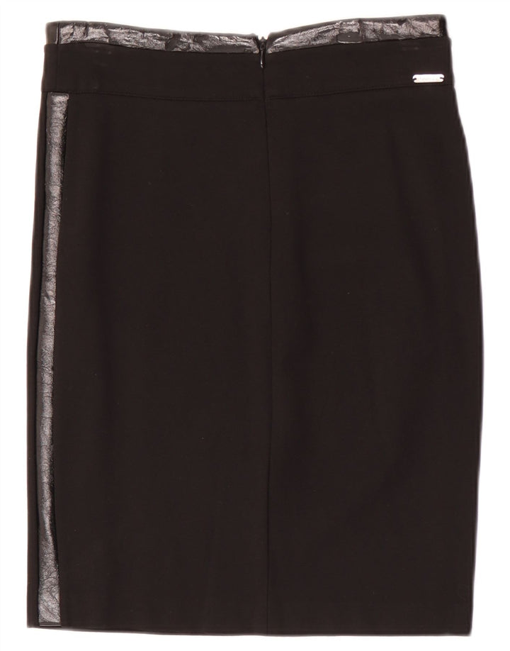 Gonna dritta da donna Guess media W28 viscosa nera